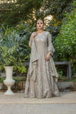 flax Embroider Maxi with pants & dupatta