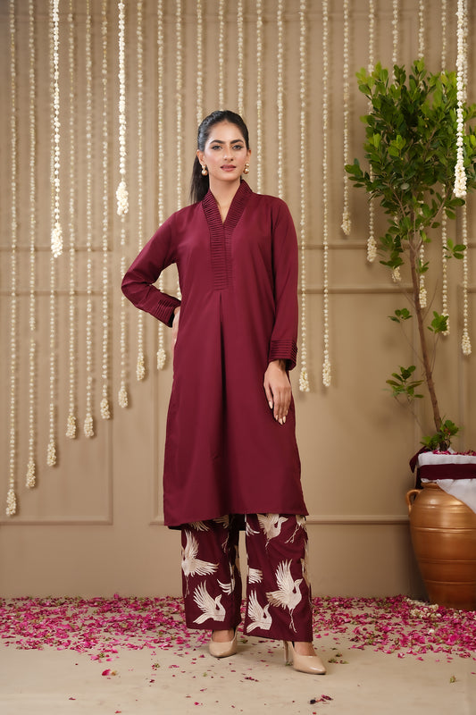 Raw silk Stitched 2-piece