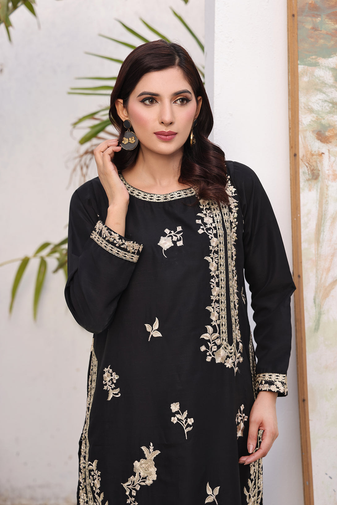 Timeless Sophistication - Black Embroidered Ensemble - Sheep