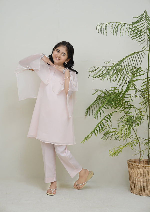 2-Piece Set Power Pink Embroidered Adda Sheep