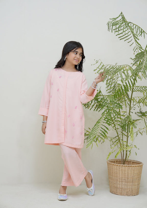 2-Piece Set pink Embroidered Adda Sheep
