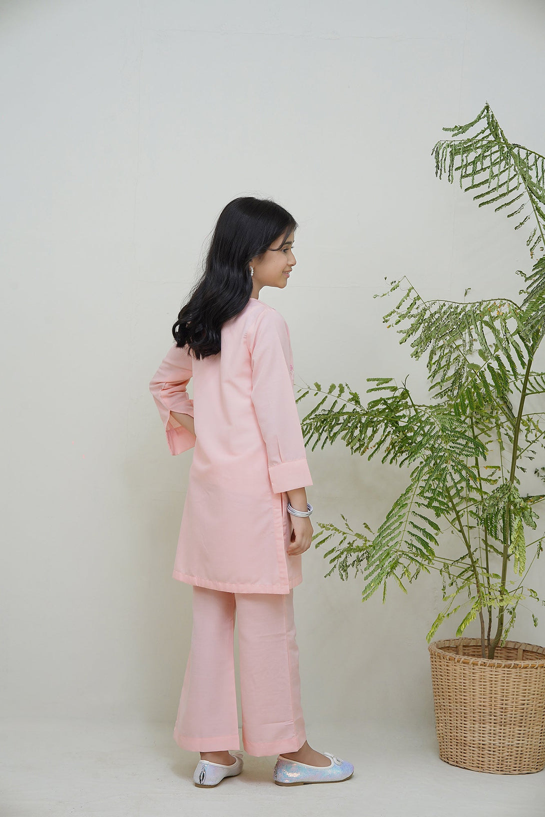 2-Piece Set pink Embroidered Adda Sheep