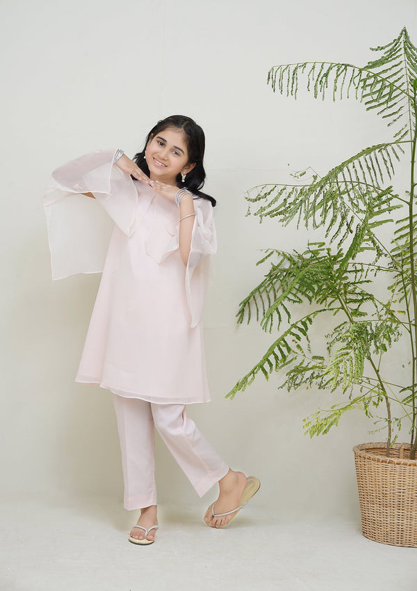 2-Piece Set Power Pink Embroidered Adda Sheep