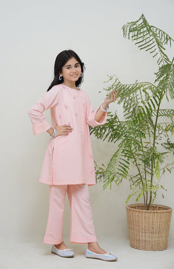 2-Piece Set Pink Embroidered (Adda) Sheep