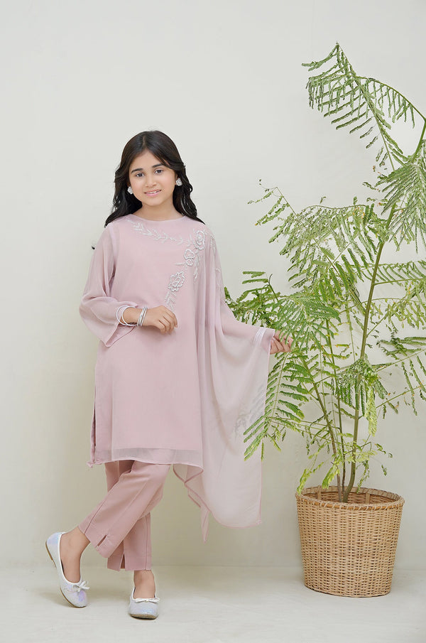 2-Piece Set Tea-Pink Embroidered Adda Sheep