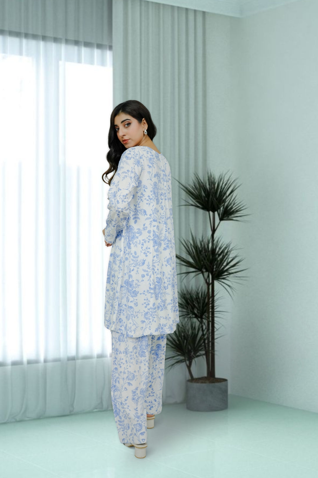 2-piece stitched White Printed Sheep