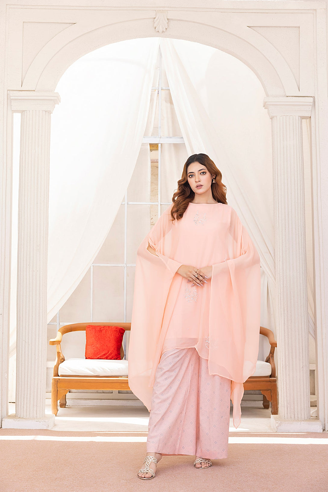 Classic Peach Embroidered stitched Sheep