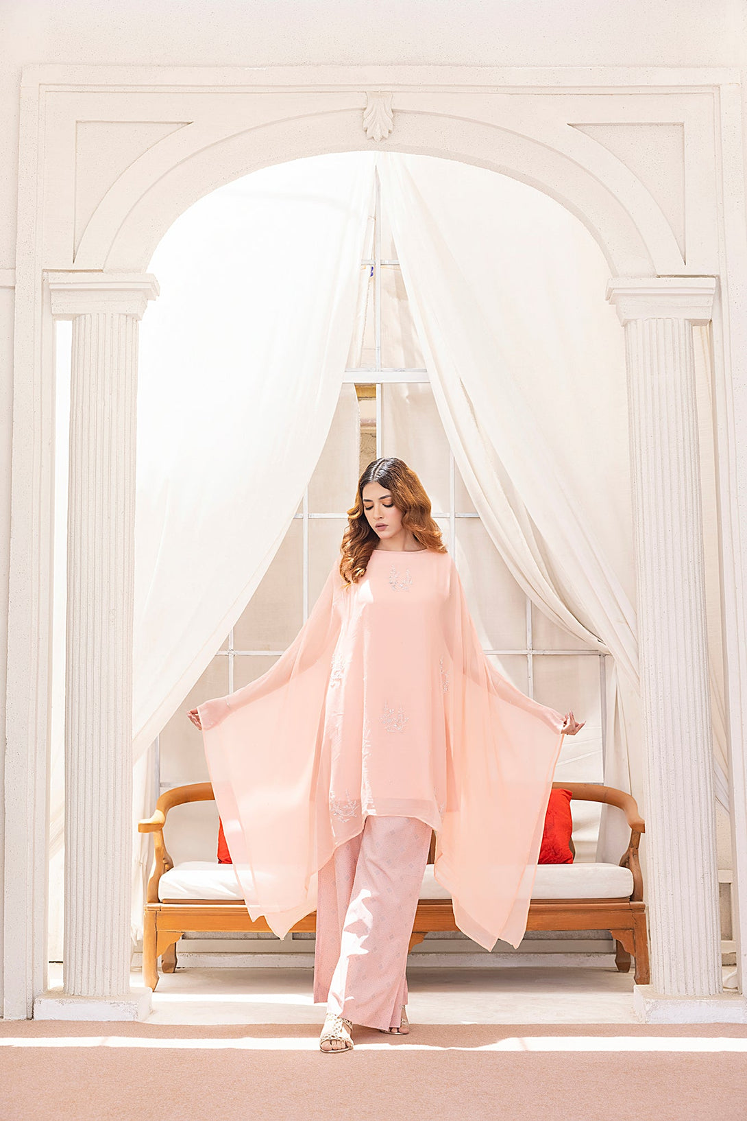 Classic Peach Embroidered stitched Sheep