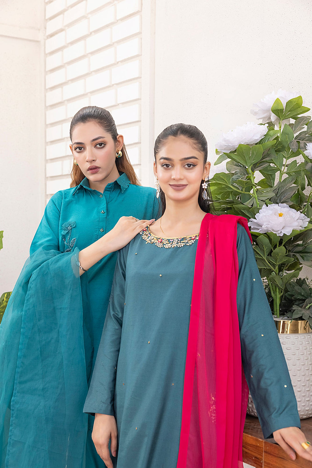 Classic Sea green Embroidered stitched 3-piece Sheep