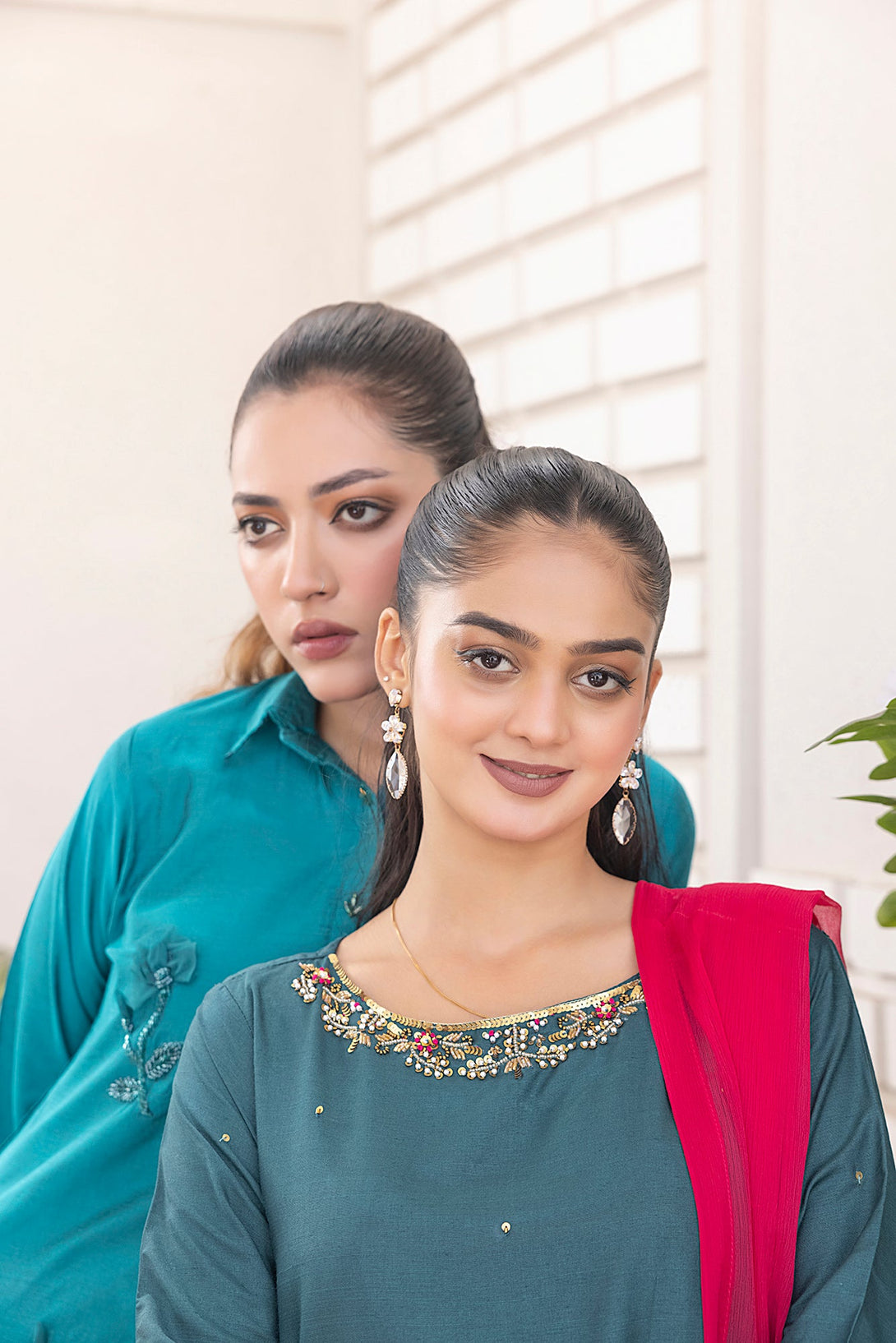Classic Sea green Embroidered stitched 3-piece Sheep