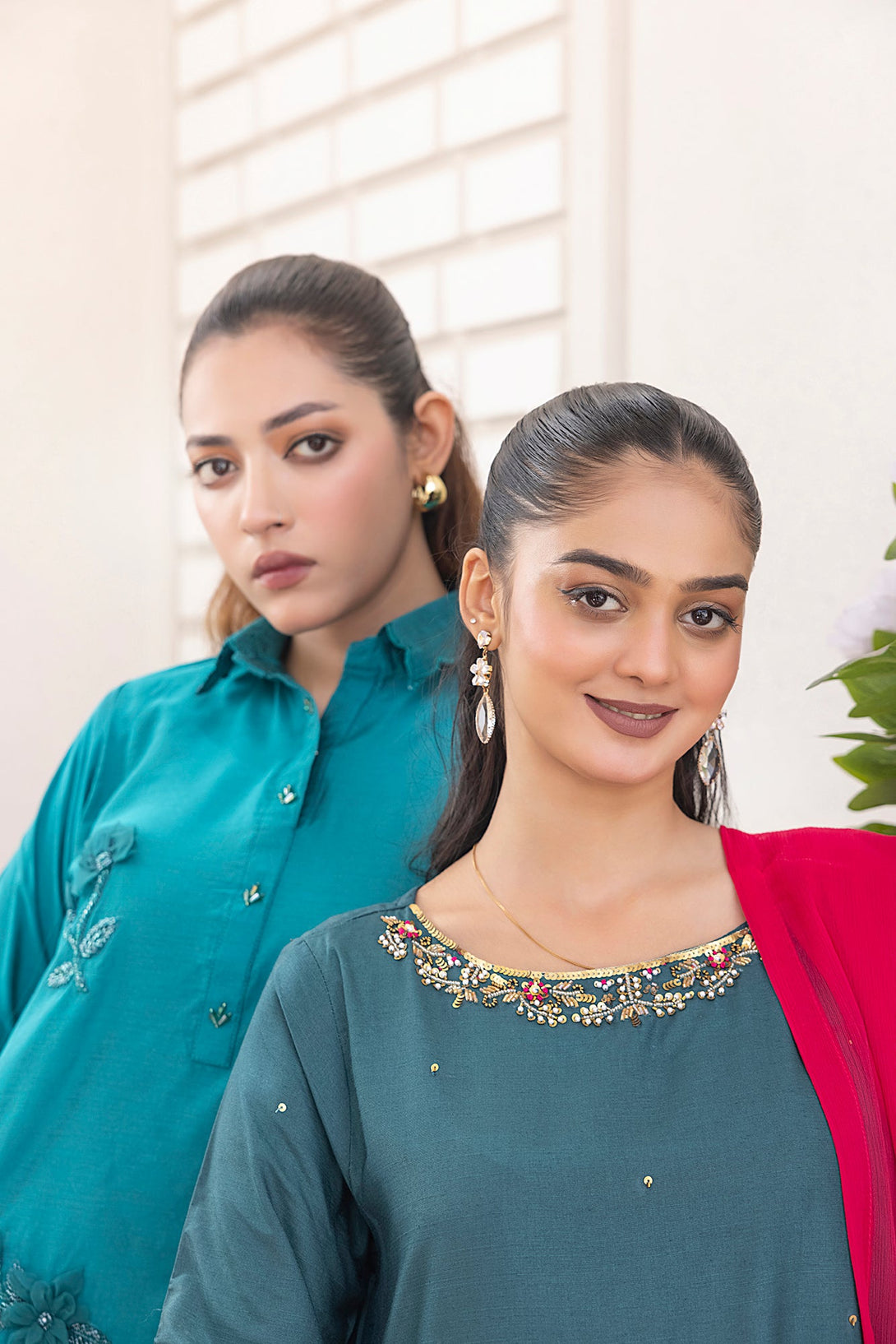 Classic Sea green Embroidered stitched 3-piece Sheep
