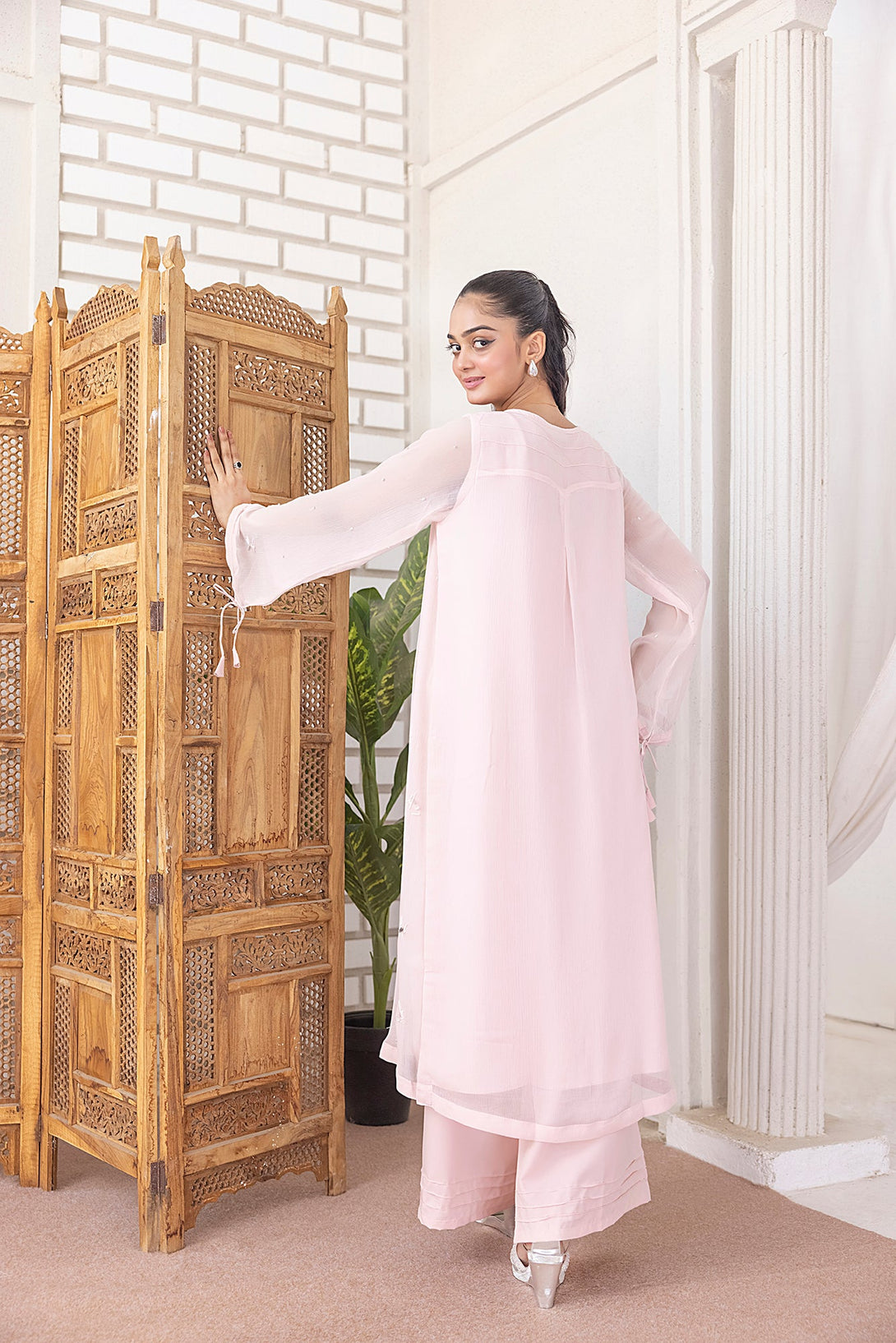 Classic Powder pink Embroidered stitched Sheep