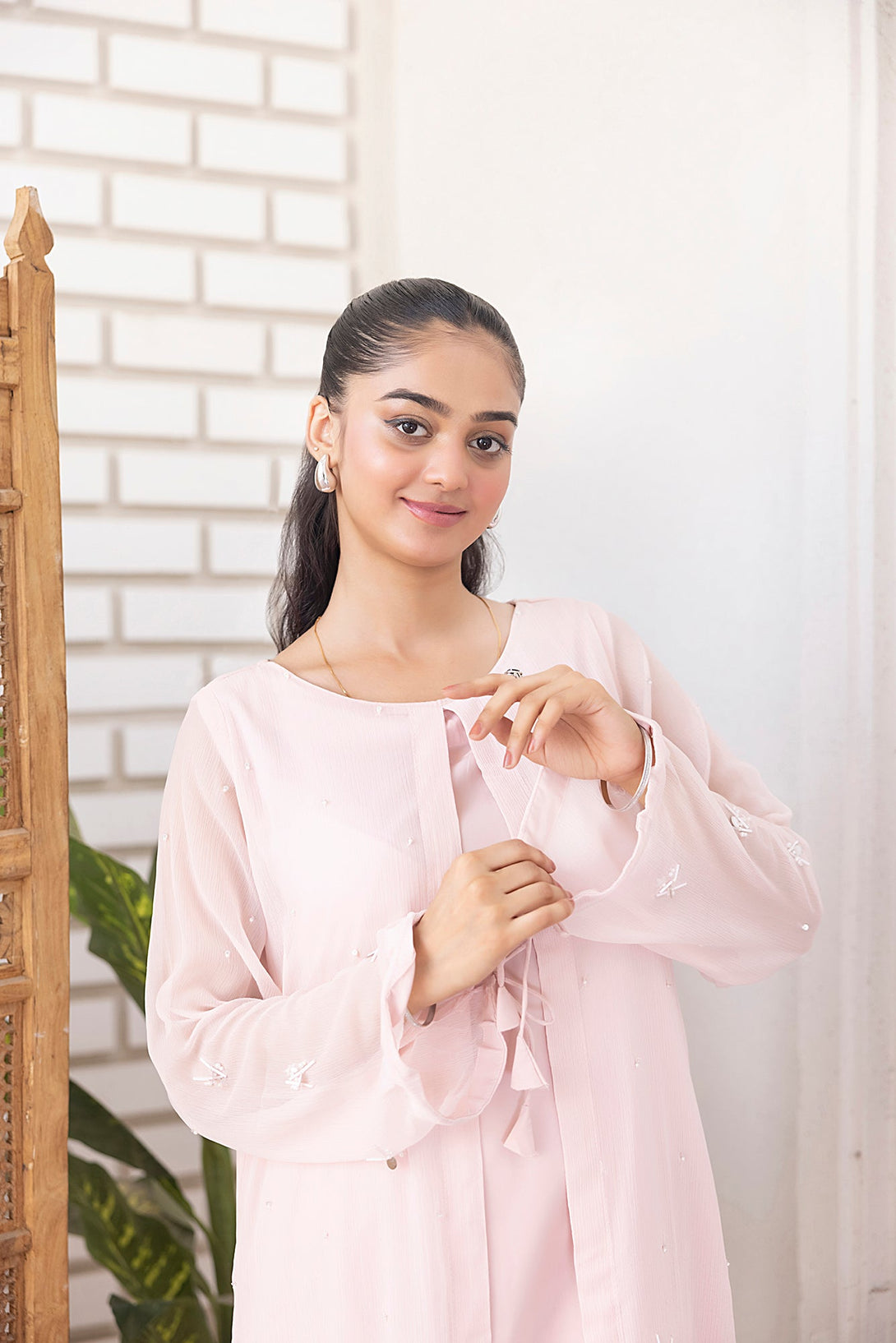 Classic Powder pink Embroidered stitched Sheep