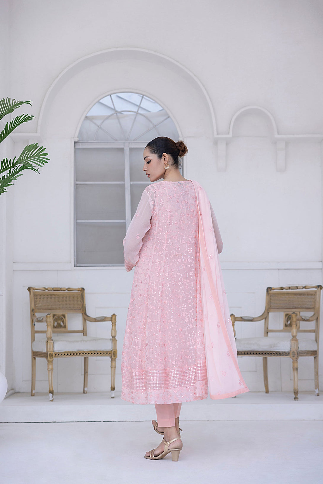Classic Pink Embroidered stitched 3-piece Sheep