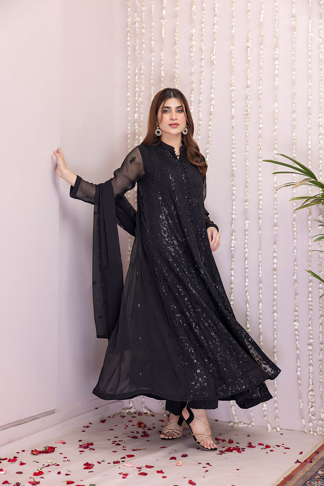 Classic Black Embroidered stitched 3-piece Sheep