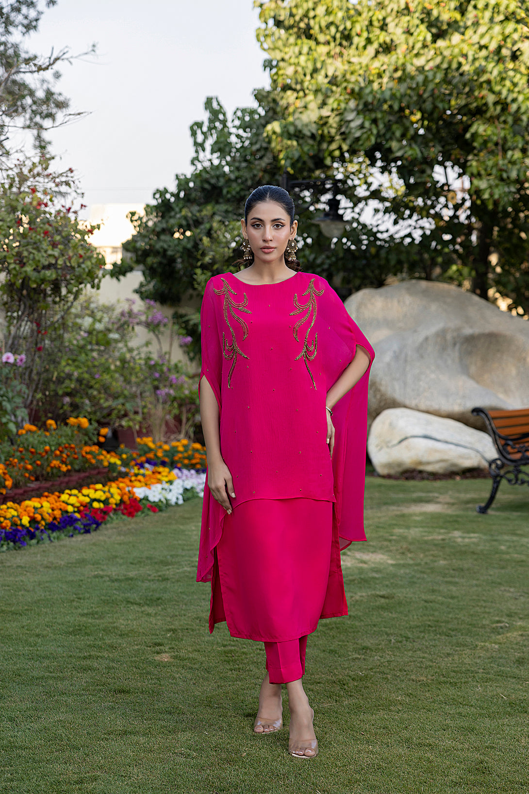 Classic Fuchsia Embroidered stitched - Sheep