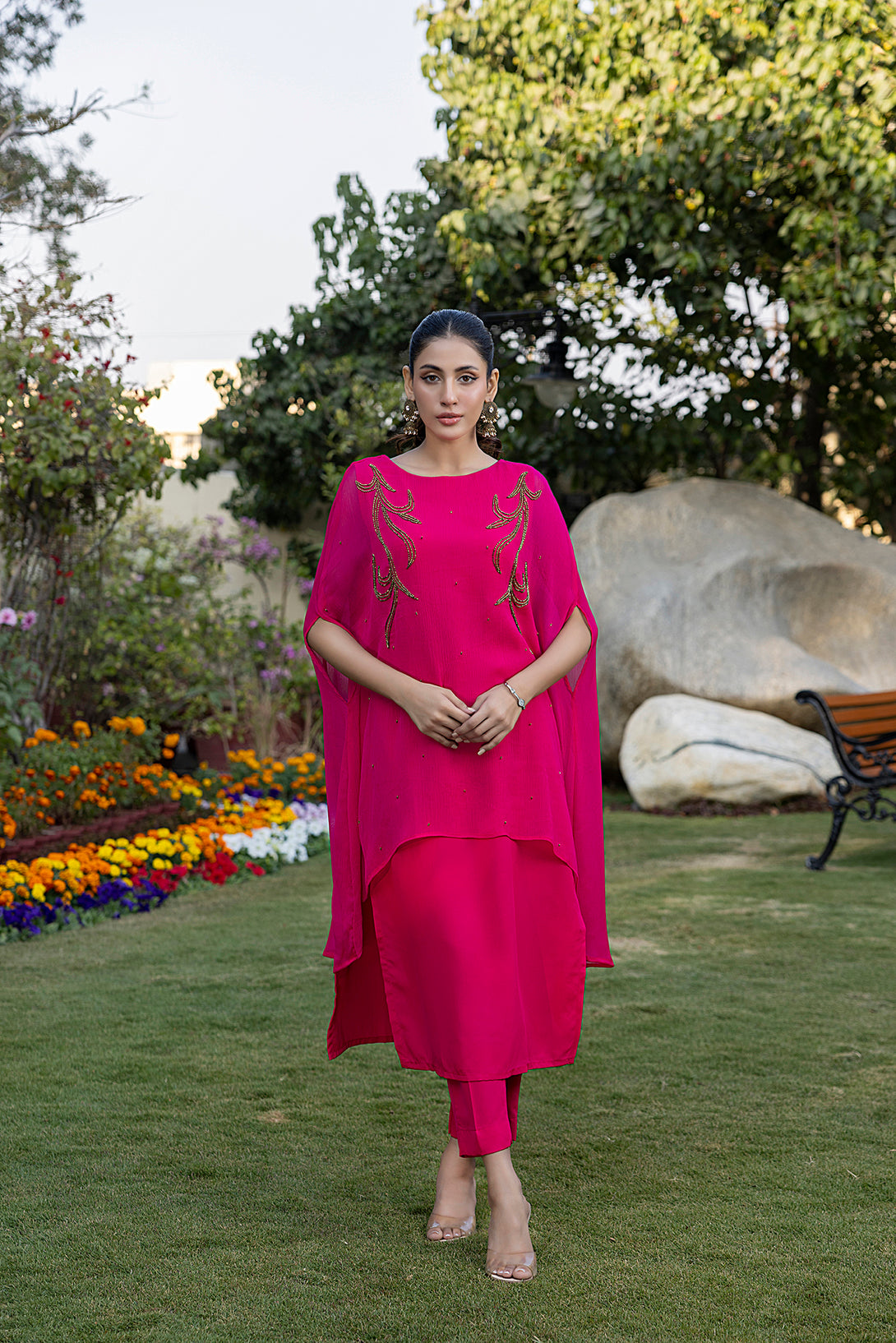 Classic Fuchsia Embroidered stitched - Sheep