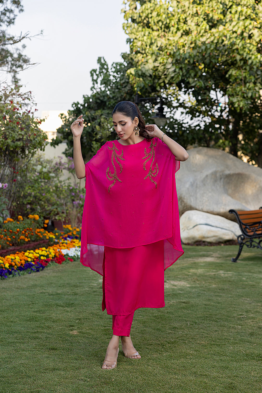 Classic Fuchsia Embroidered stitched - Sheep