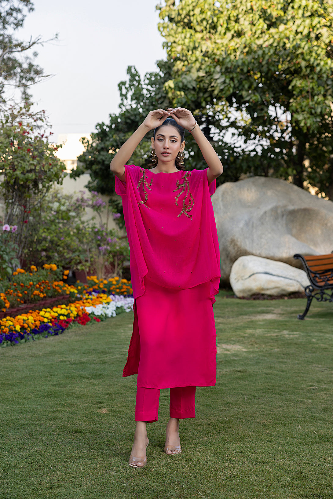 Classic Fuchsia Embroidered stitched - Sheep
