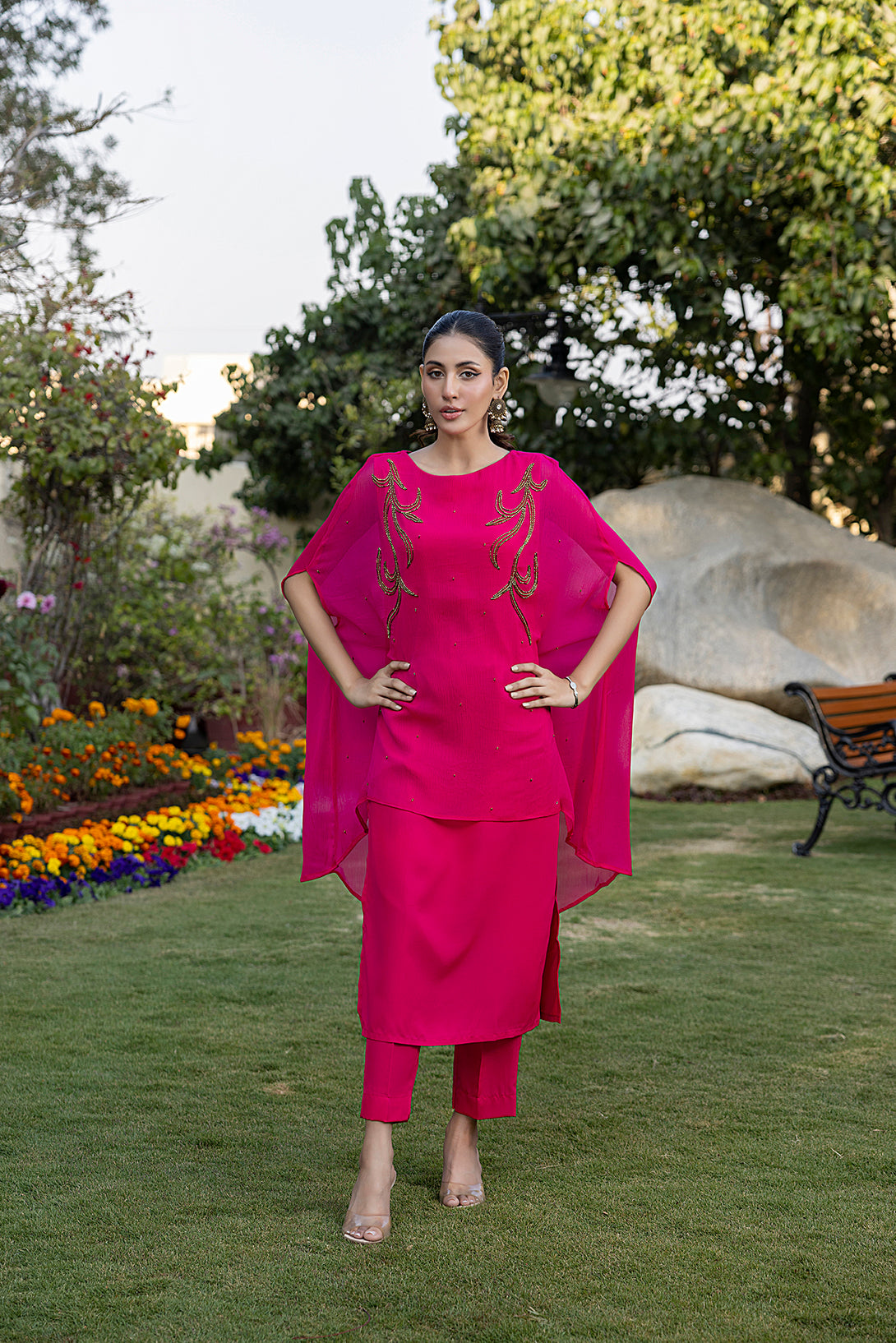 Classic Fuchsia Embroidered stitched - Sheep