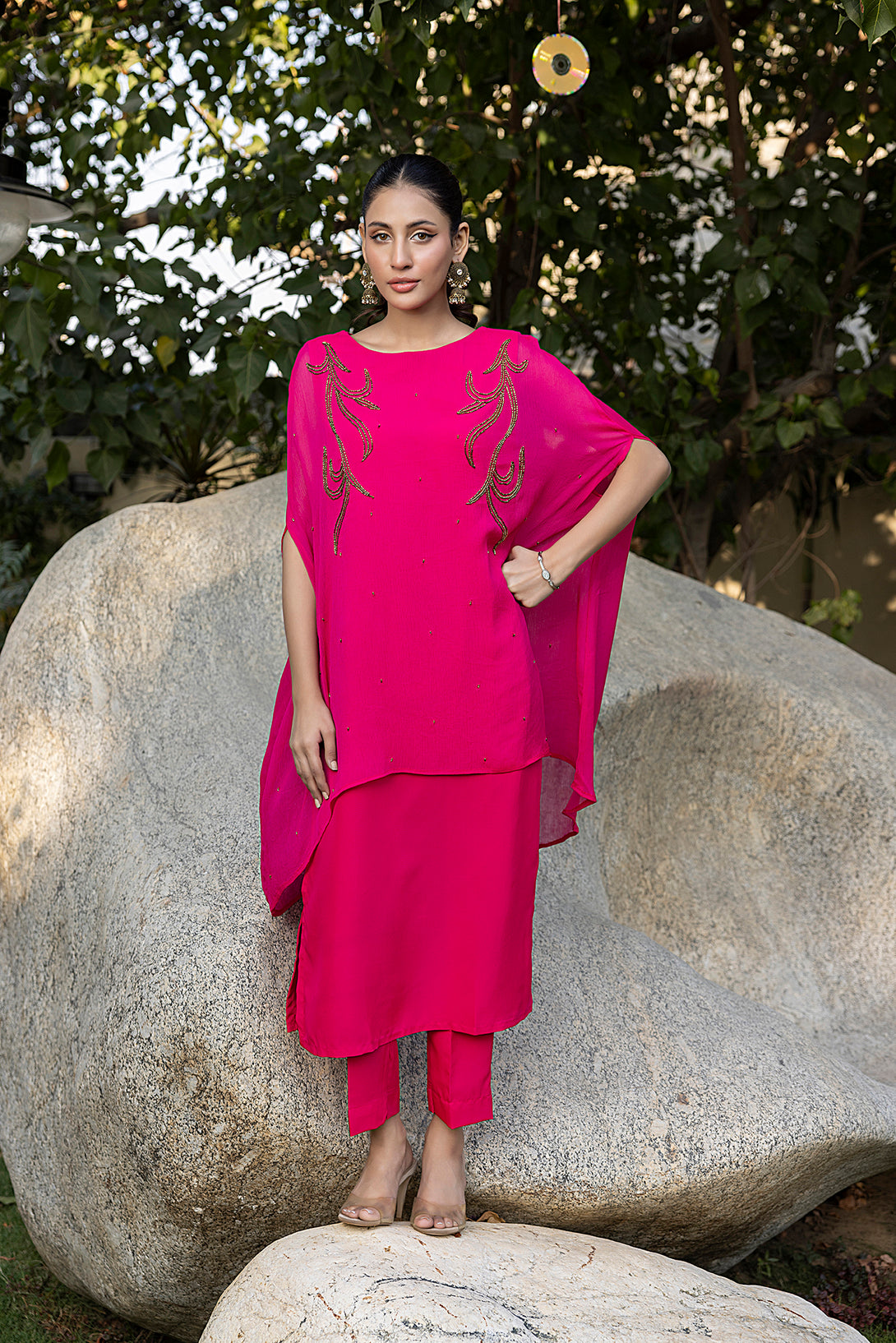 Classic Fuchsia Embroidered stitched - Sheep