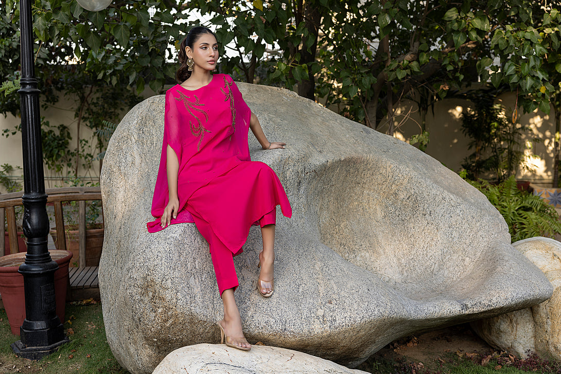 Classic Fuchsia Embroidered stitched - Sheep