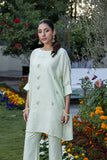 Classic Mint Green Hand-Embroidered stitched