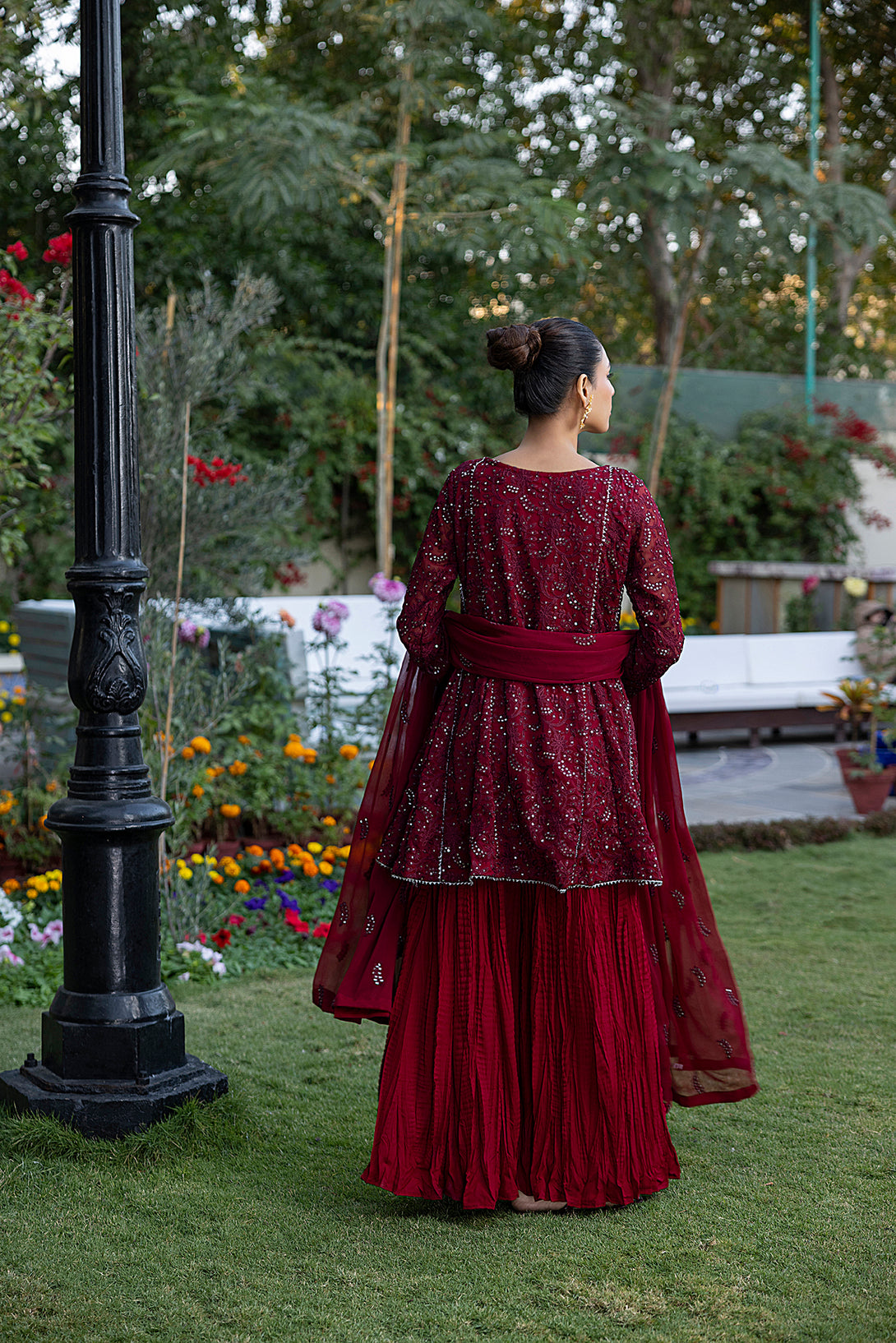 Classic Moroon Embroidered stitched 3-piece - Sheep
