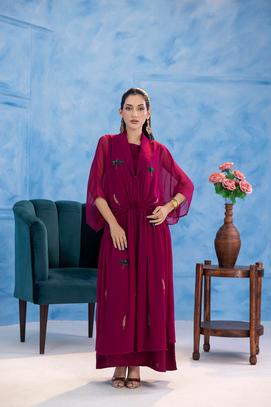 Classic Fuchsia Embroidered stitched - Sheep