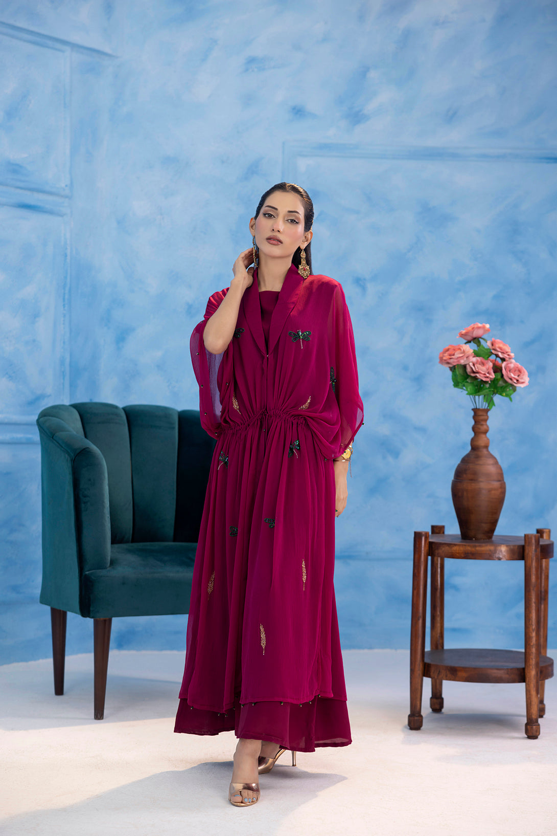 Classic Fuchsia Embroidered stitched - Sheep