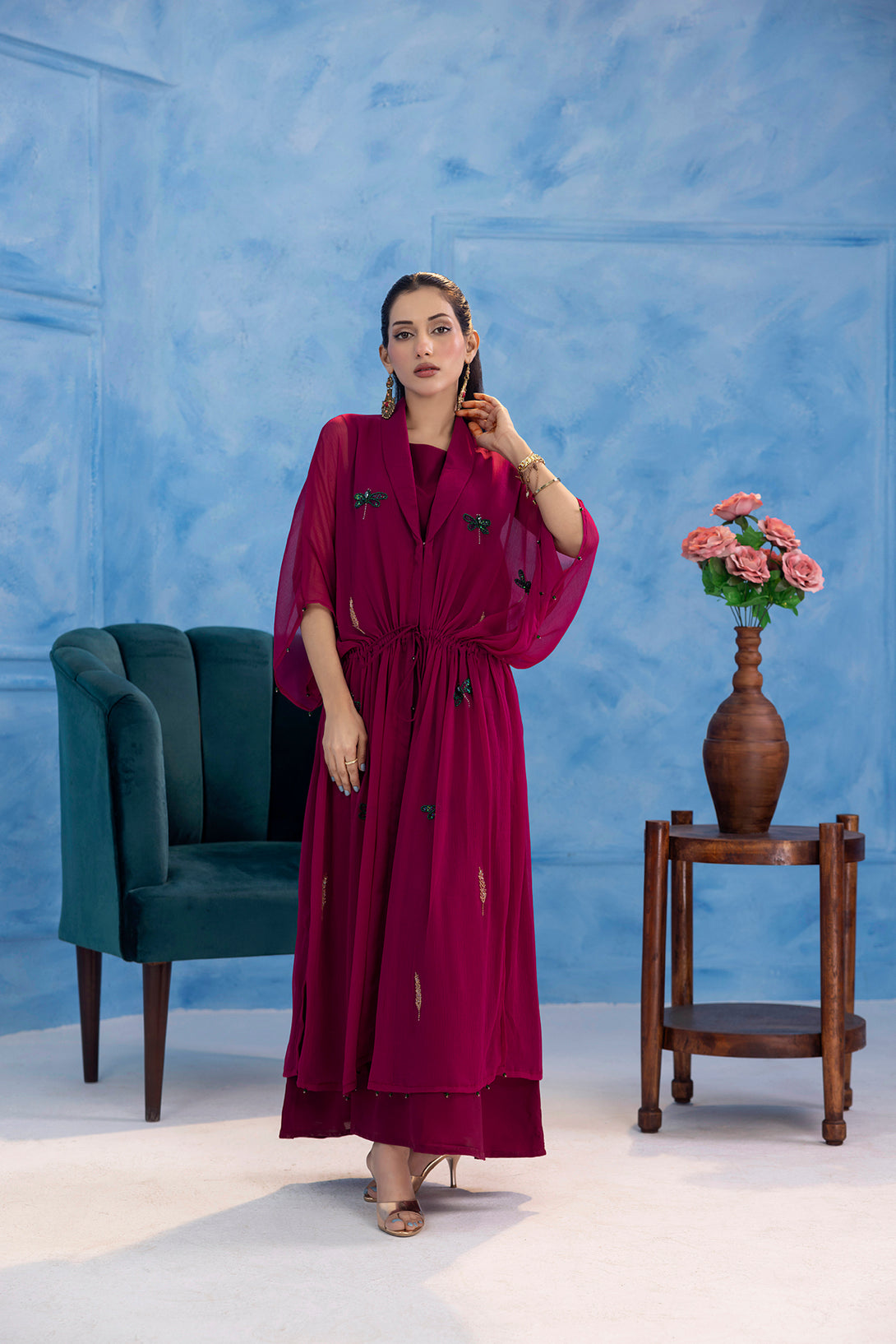 Classic Fuchsia Embroidered stitched - Sheep