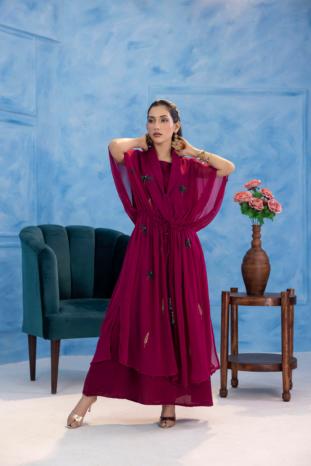 Classic Fuchsia Embroidered stitched - Sheep
