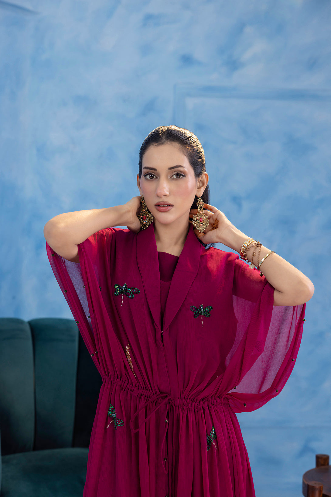 Classic Fuchsia Embroidered stitched - Sheep