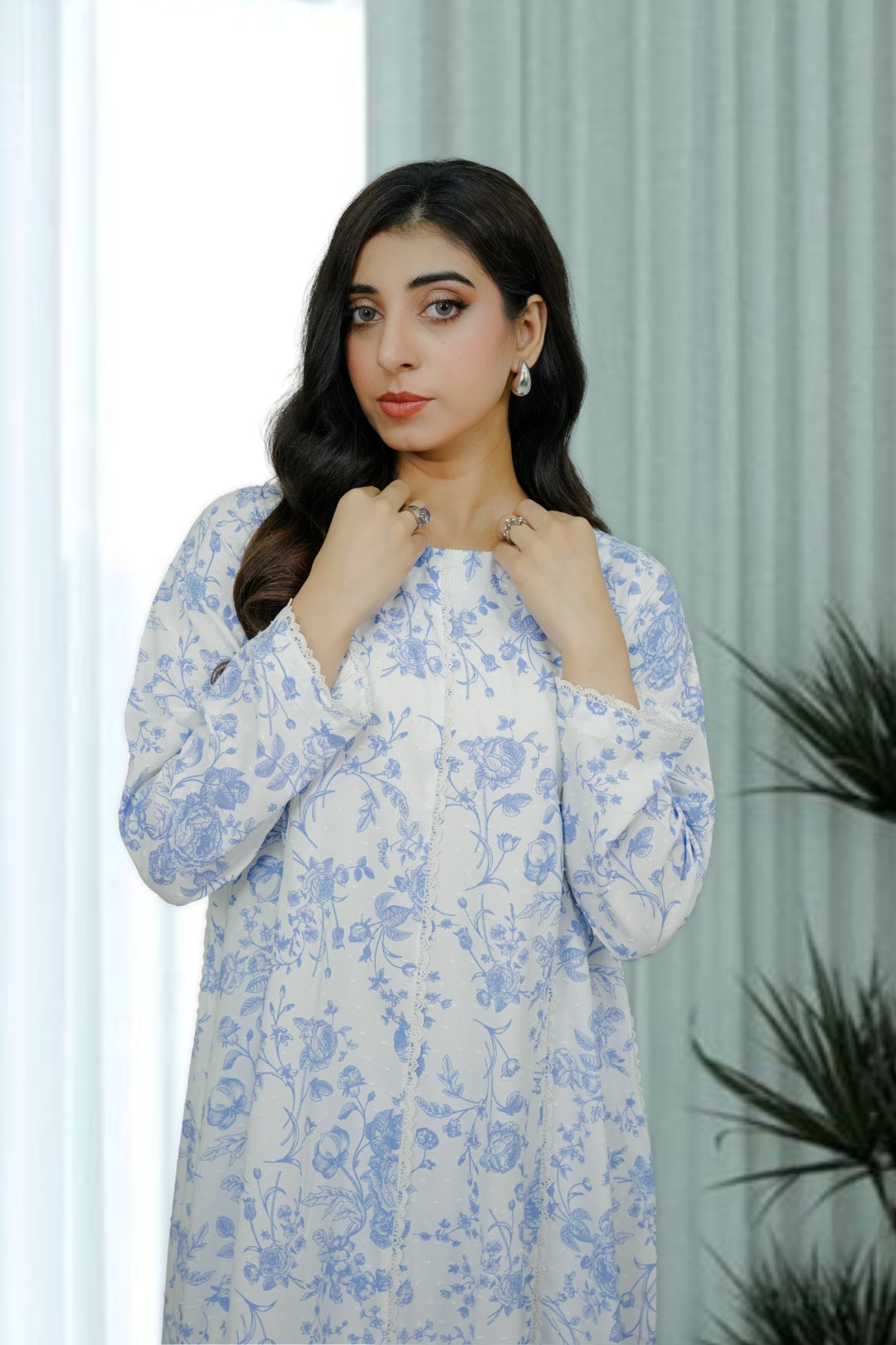 2-piece stitched White Printed Sheep