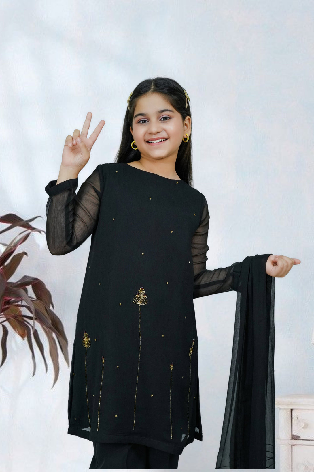 3-Piece Set Black Handwork (adda) Sheep