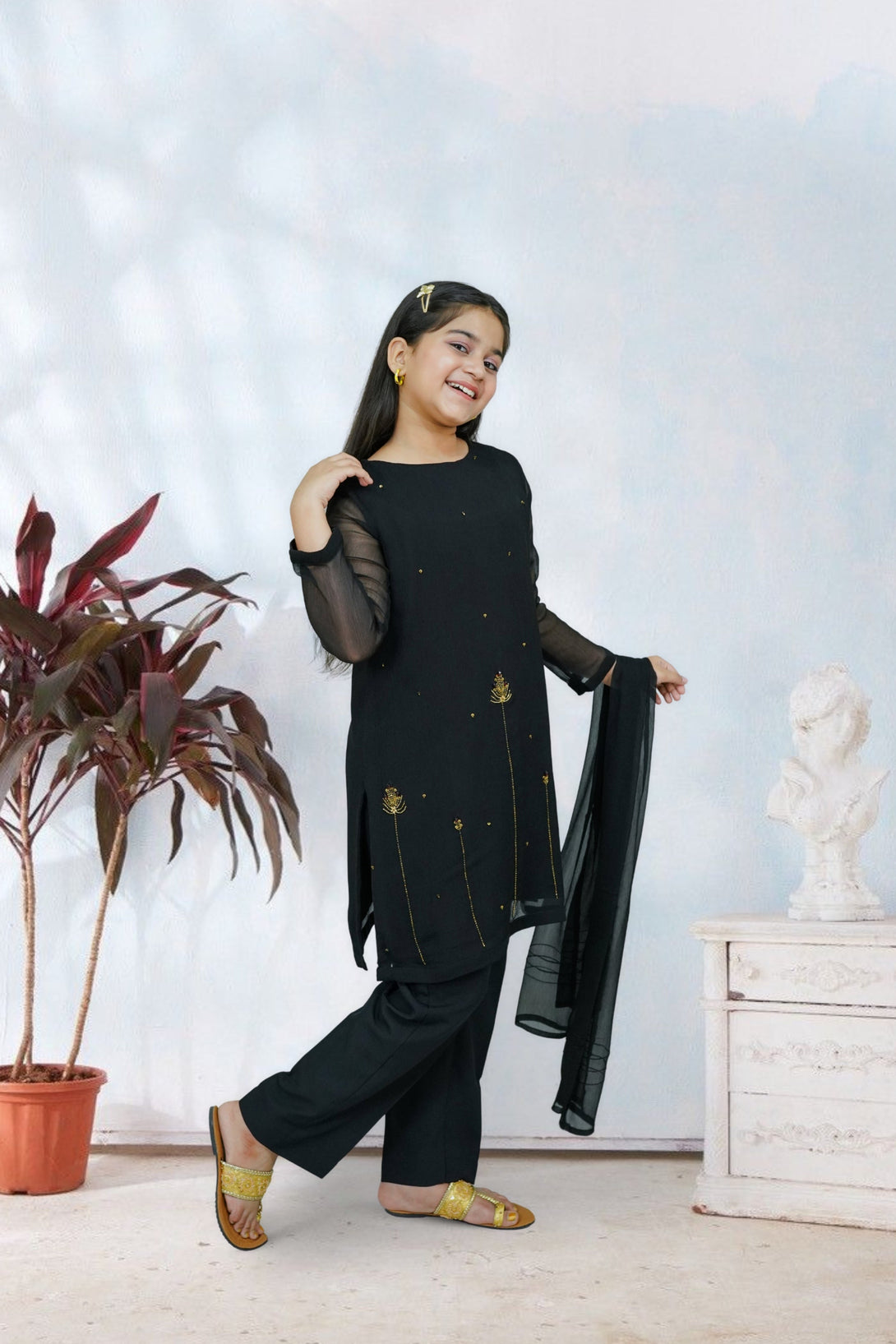 3-Piece Set Black Handwork (adda) Sheep