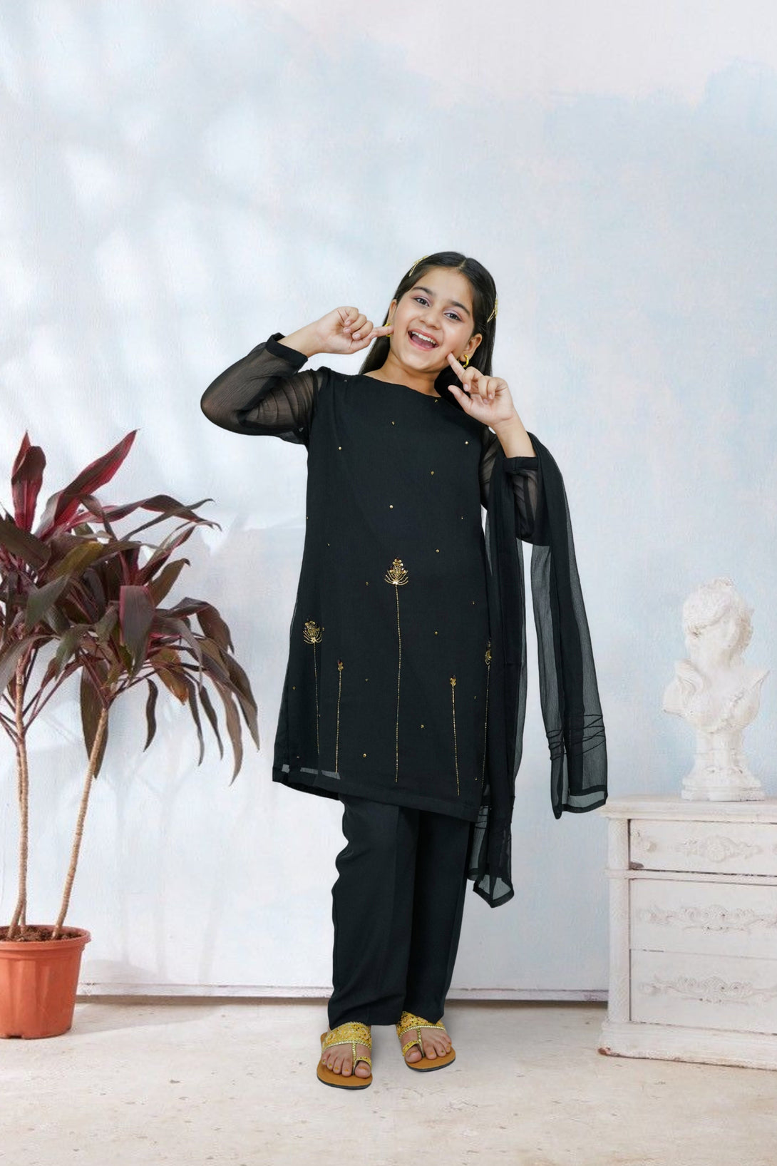 3-Piece Set Black Handwork (adda) Sheep