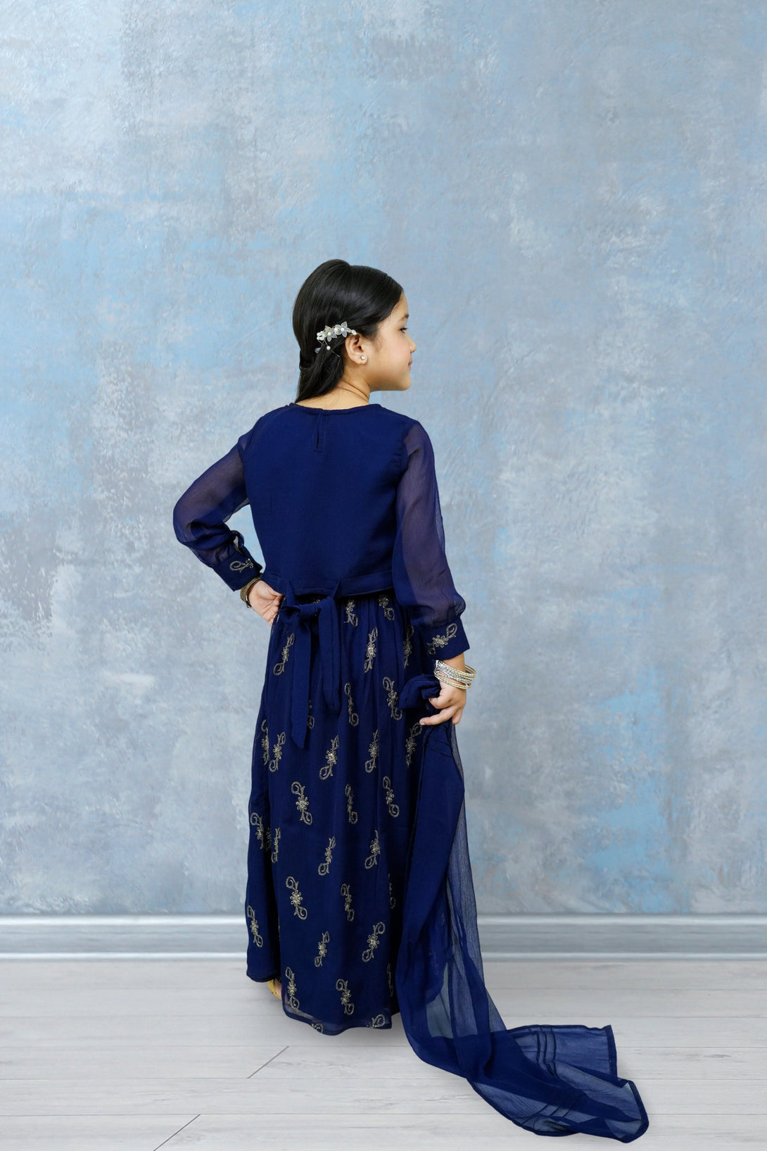 3-Piece Set Navy blue Embroidered Sheep