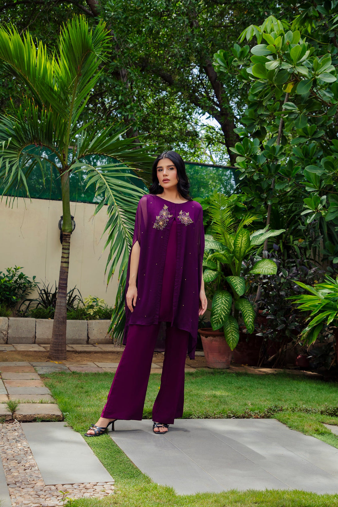 2-Piece Stitched Timeless Plum Embroidered Sheep