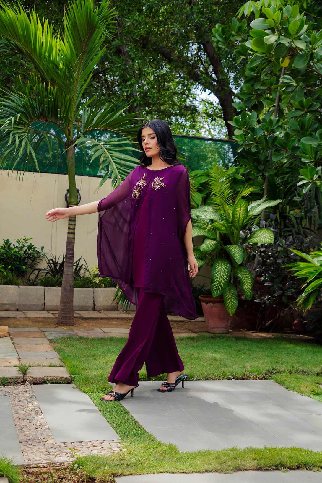 2-Piece Stitched Timeless Plum Embroidered Sheep
