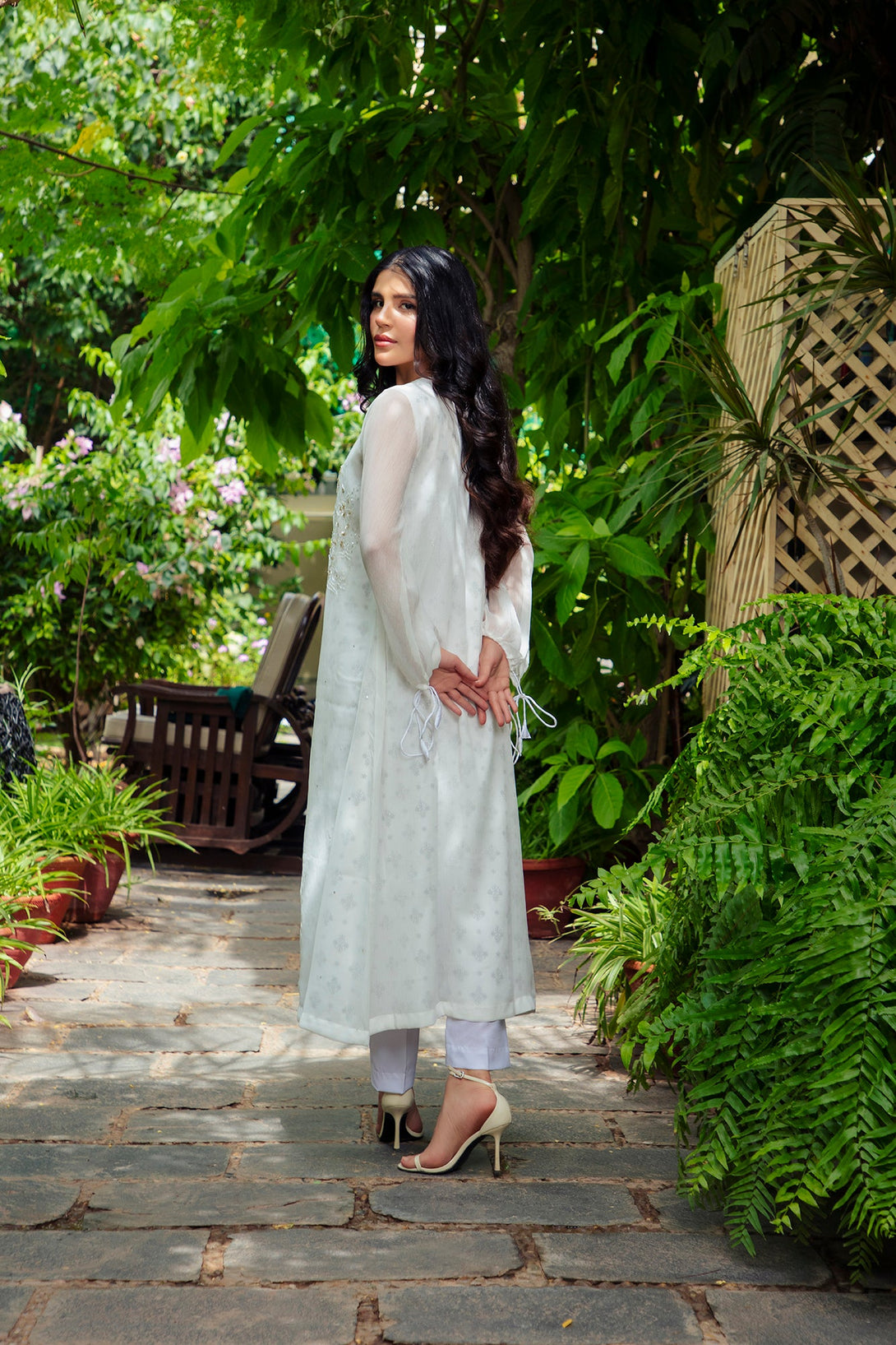 2-Piece Stitched Timeless White Embroidered Sheep