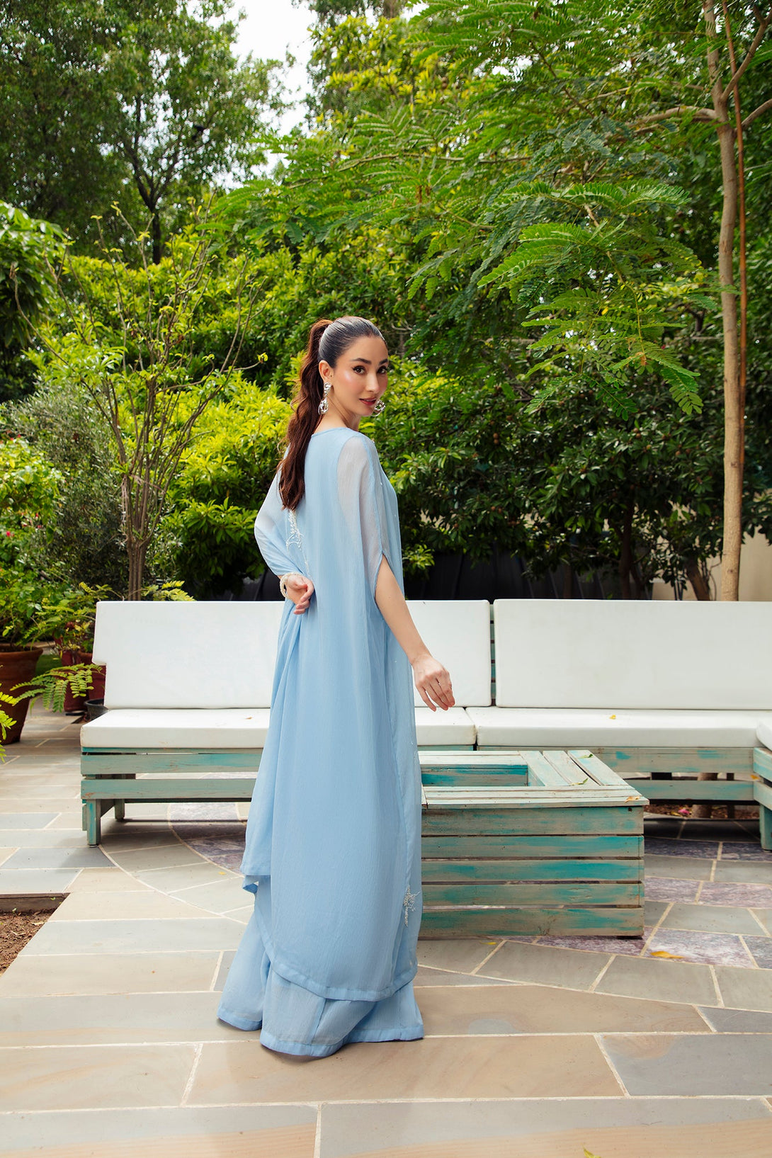 2-Piece Stitched Timeless Chambray Embroidered Sheep
