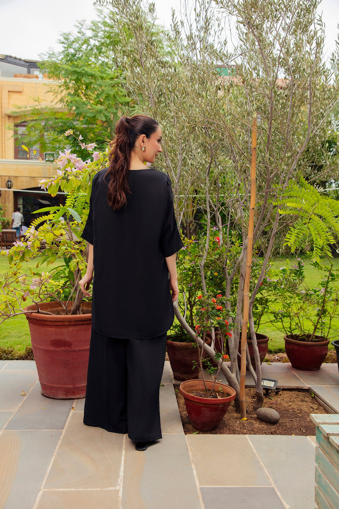 2-Piece Stitched Traditional Black Hand-Embroidered Sheep