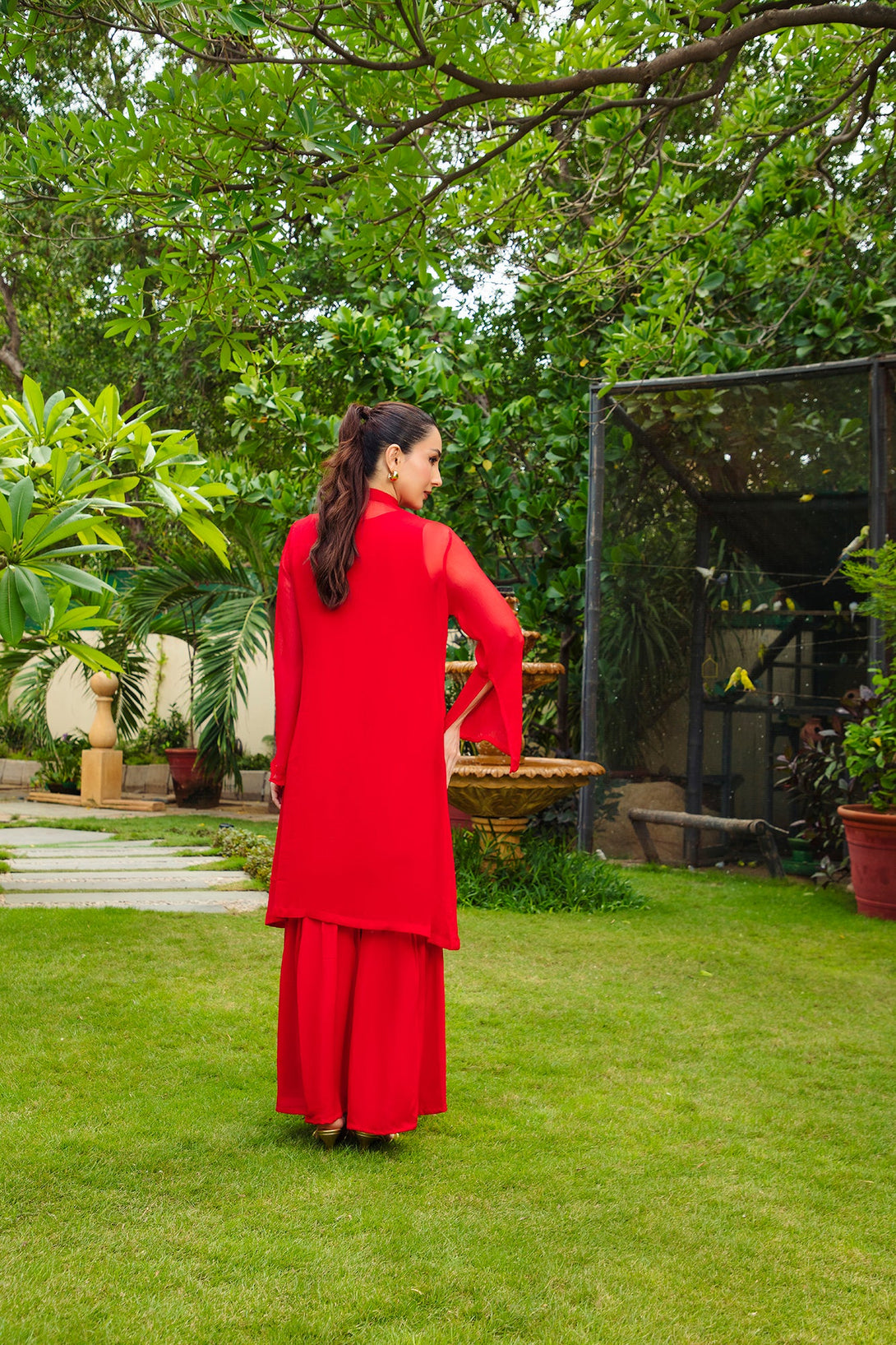 2-Piece Stitched Timeless Red Embroidered Sheep