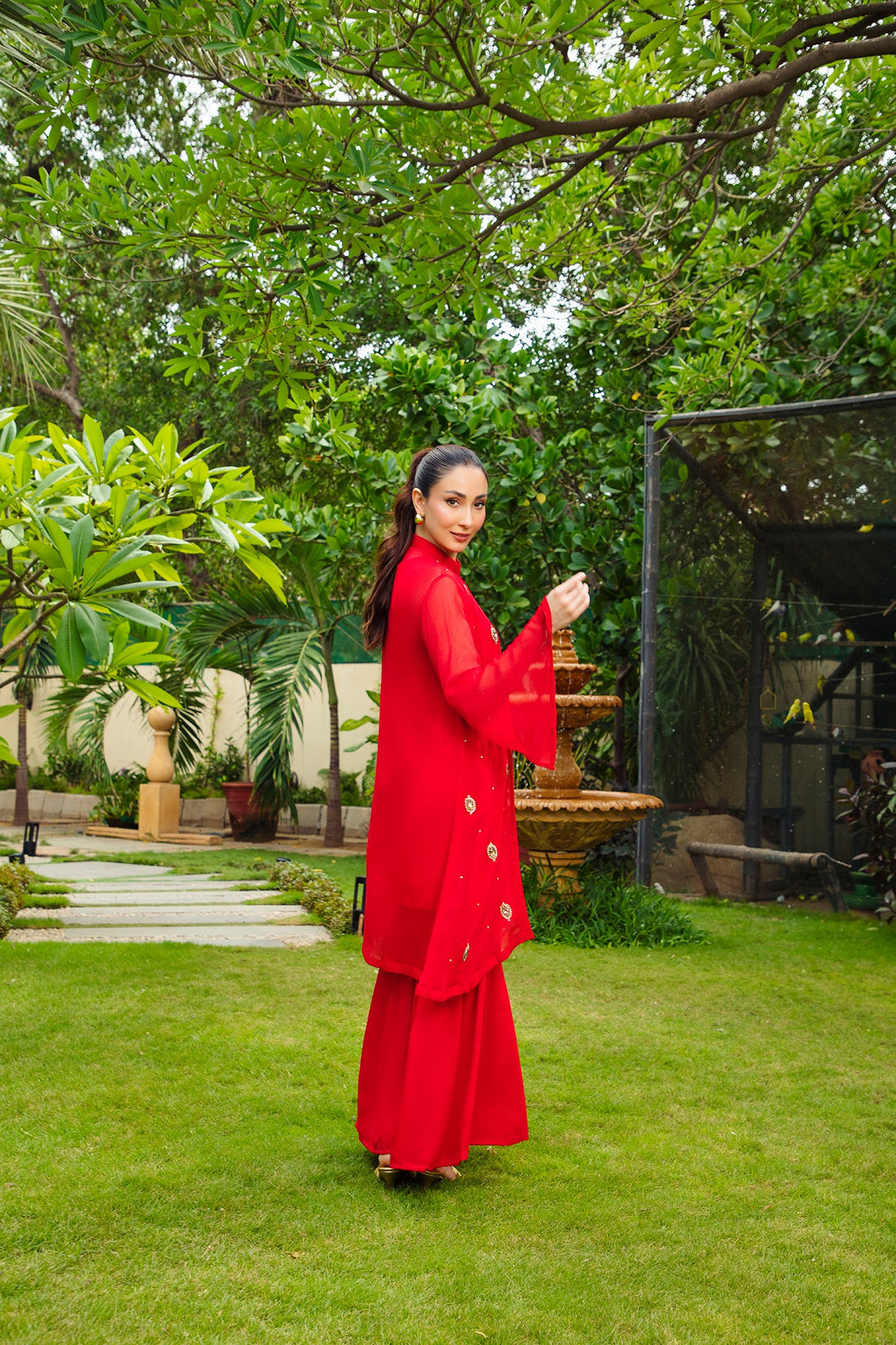 2-Piece Stitched Timeless Red Embroidered Sheep