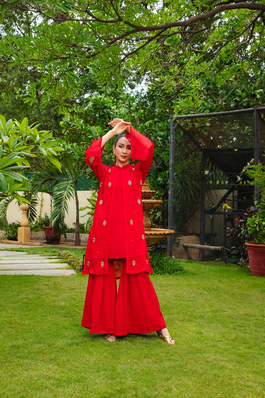 2-Piece Stitched Timeless Red Embroidered Sheep