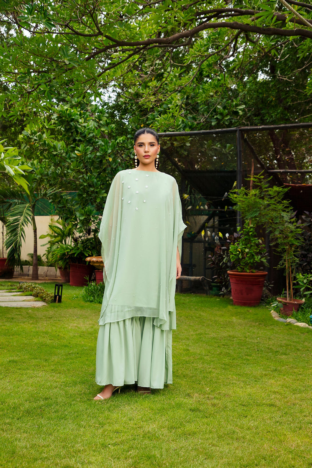 2-Piece Stitched Timeless Mint Green Embroidered Sheep
