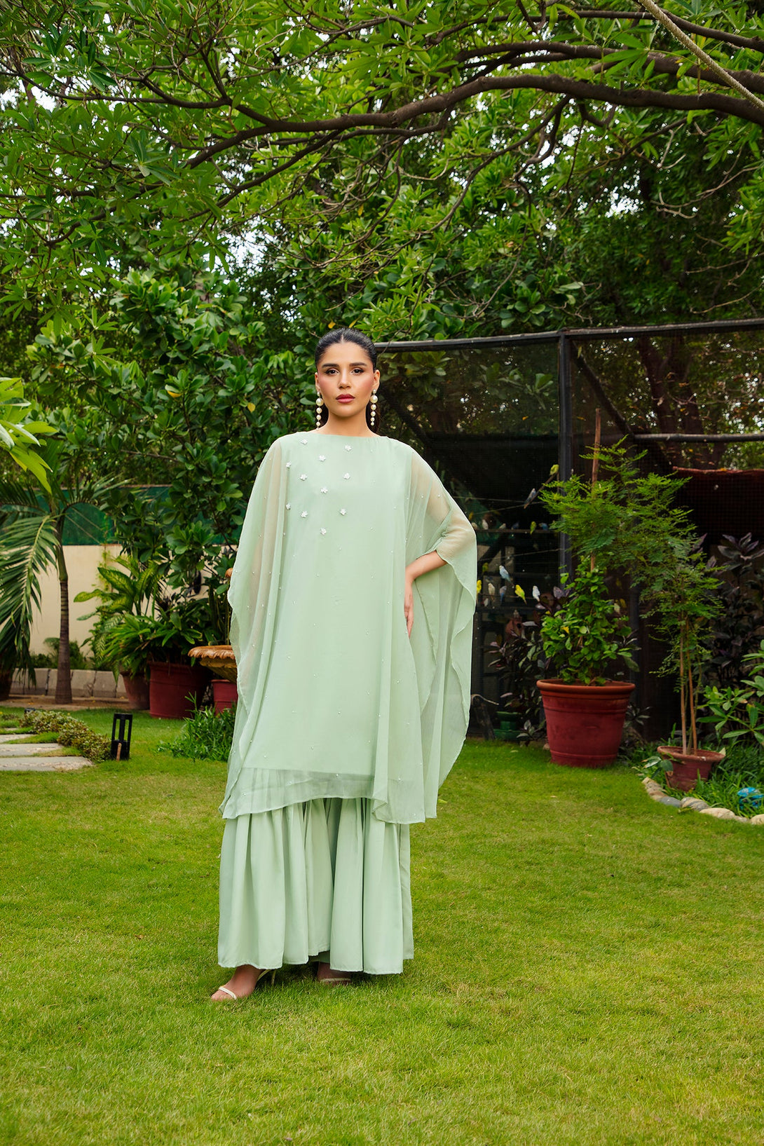 2-Piece Stitched Timeless Mint Green Embroidered Sheep