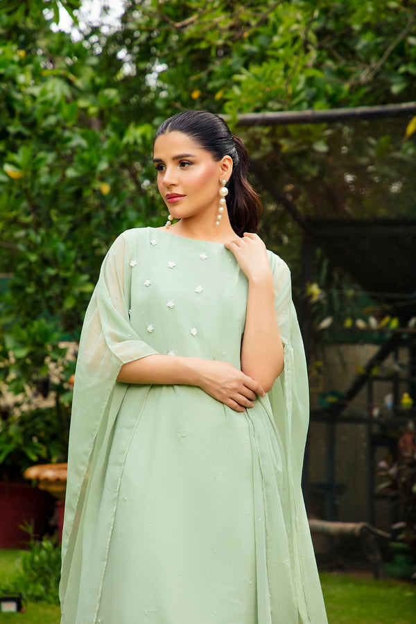 2-Piece Stitched Timeless Mint Green Embroidered Sheep