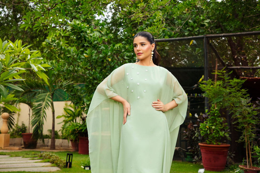2-Piece Stitched Timeless Mint Green Embroidered Sheep